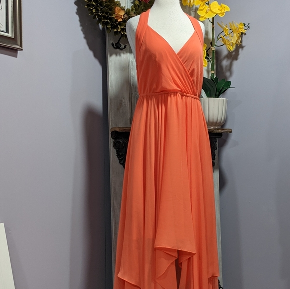 🧡SOLD🧡NWT BCBGMAXAZRIA salmon high-low dress - Picture 2 of 11